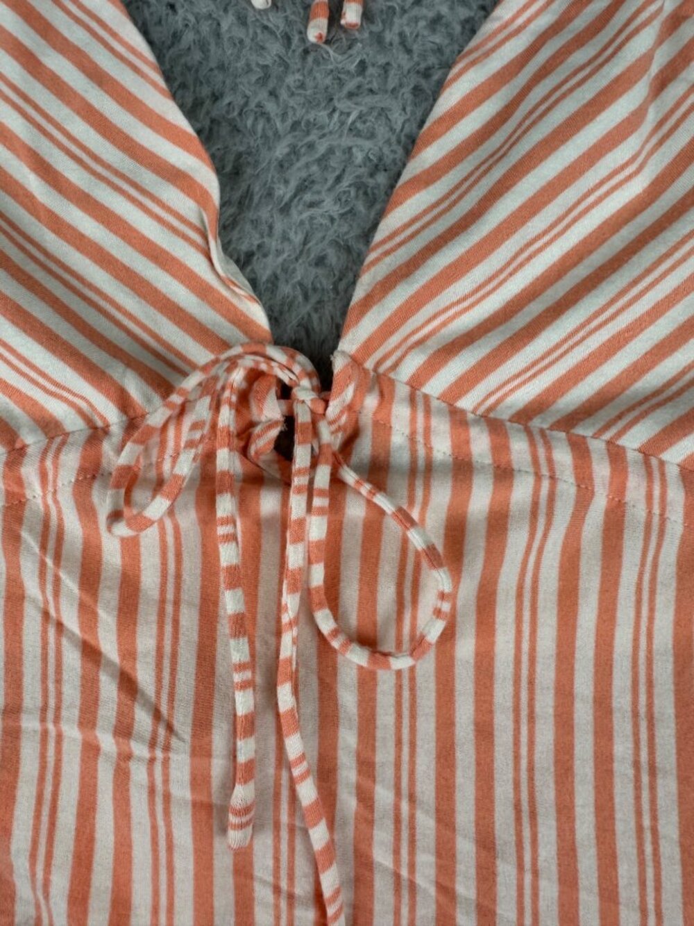 J.Crew Melon Striped Halter Charlotte Top S Tie Front Summer Style Beach Casual - Picture 12 of 15